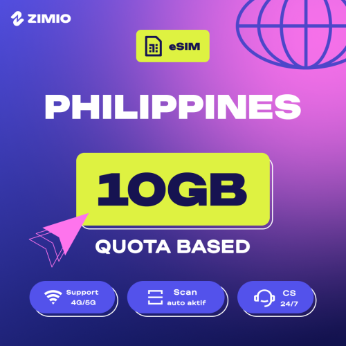 ZIM_Tokped_Philipphines_10GB ZIMIO eSIM Philippines Quota Based