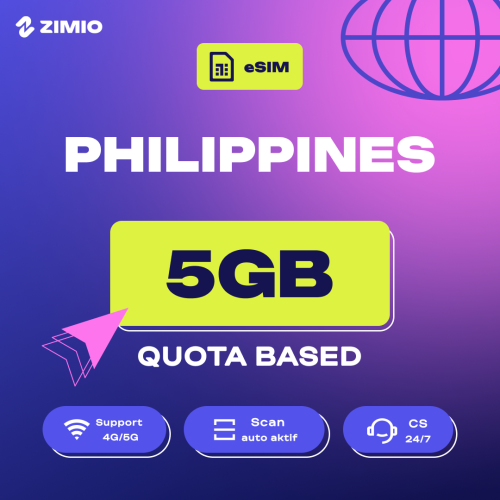 ZIM_Tokped_Philipphines_5GB ZIMIO eSIM Philippines Quota Based