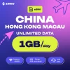 ZIM_Tokped_Price_HK Macau_1GB_Perday ZIMIO eSIM China, Hongkong & Macau Unlimited
