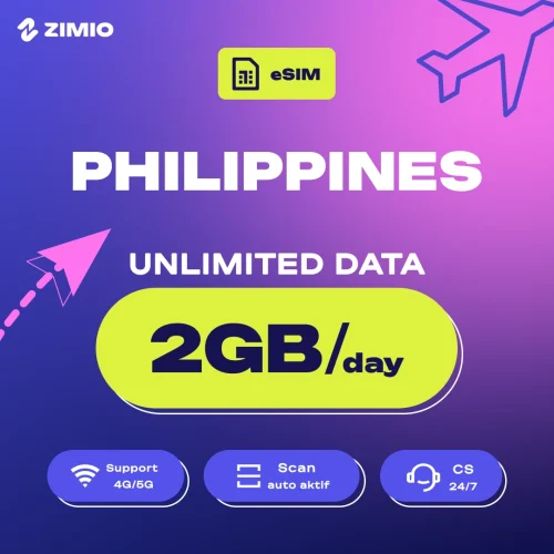 ZIM_Tokped_Price_Philipphines_2GB_Perday ZIMIO eSIM Philippines Unlimited