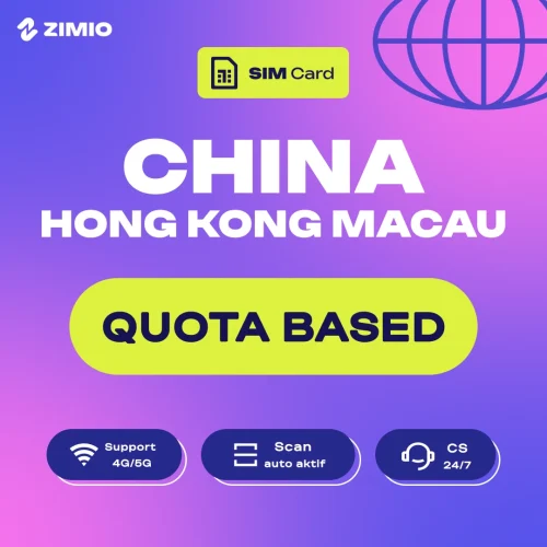nkmnslxhak4xar8gof8e ZIMIO SIM Card China, Hongkong & Macau Quota Based