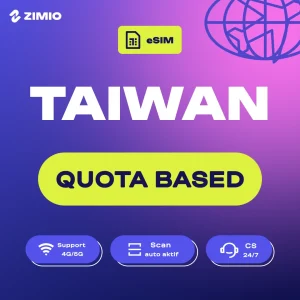 svcd64jevnxookk7a50v ZIMIO eSIM Taiwan Quota Based