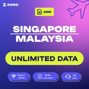 ZIM_Tokped_Price_SEA_Thumbnail_Perday ZIMIO eSIM Singapore & Malaysia Unlimited