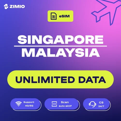 ZIM_Tokped_Price_SEA_Thumbnail_Perday ZIMIO eSIM Singapore & Malaysia Unlimited