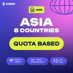 ZIMIO eSIM Asia 8 Negara Quota Based